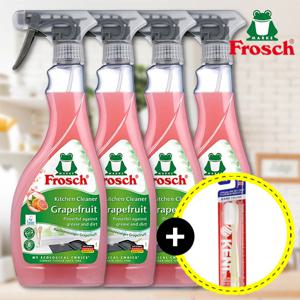 자몽 기름때 클리너 500ml x4개 (켄트칫솔증정) 스프레이 주방후드 기름때