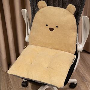곰돌이 지퍼 분리형 등받이 쿠션 두꺼운 벤치 푹신한 사무실 의자 원형 방석