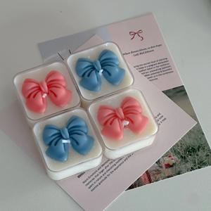 리본 티라이트 오브제 캔들 집들이 생일 신혼집 퇴사 선물 답례품 향초 2color