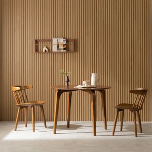 라벤 고무나무 원목 식탁세트 2인용 원탁 원형(월넛)