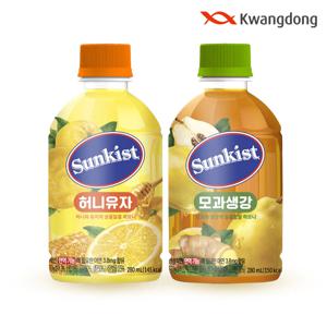 광동 썬키스트 허니유자 280ml x 12개 + 모과생강 280ml x 12개
