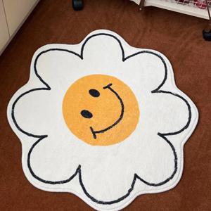 플라워 스마일 발매트 주방 현관 욕실 발러그 지름60cm