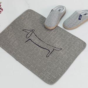 1-2개세트 큰귀도그 자수 발매트 현관 주방 욕실앞 퀼트 발러그