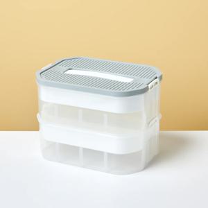 ON 분류와 이동이 편한 뚜껑활용 2단 블록정리함 30.5x22.5x22cm 블루그레이