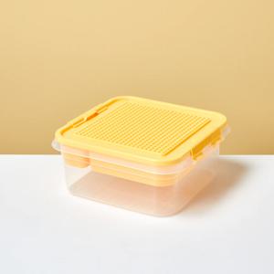 ON 분류편한 뚜껑활용 블록정리함 26x24.5x11.2cm 소프트옐로우