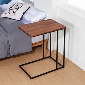 자취방 ㄷ자 멀바우우드 세로형 노트북 테이블 60x40x70cm (2색)