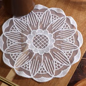 2개세트 레이스 꽃모양 컵받침대 겸 테이블매트