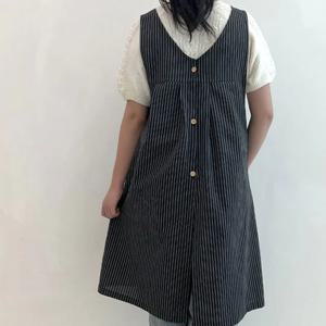 뒷면 단추포인트 원피스 앞치마 주방 요리복 홈웨어