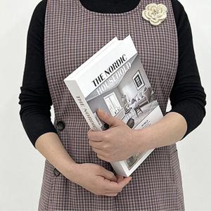 옆단추 트임 누빔 원피스 앞치마 주방 요리복