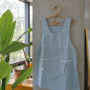 옆단추 투포켓 땡땡이 앞치마 조리 요리복 키친웨어