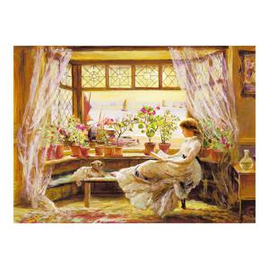 독서하는 소녀 DIY 보석십자수 캔버스 40x50cm