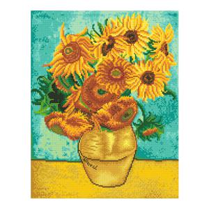 DIY 보석십자수 패브릭형 고흐 해바라기 화병 60x75