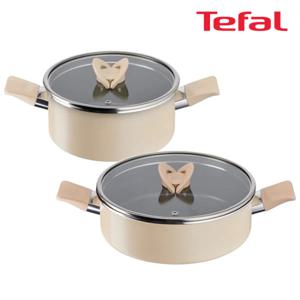 팬&냄비 인덕션 블라썸 베이지 2종세트 (양수냄비 20cm + 전골냄비 24cm)