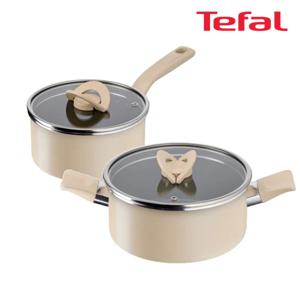 팬&냄비 인덕션 블라썸 베이지 2종세트 (편수냄비 18cm + 양수냄비 24cm)