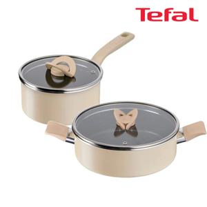 팬&냄비 인덕션 블라썸 베이지 2종세트 (편수냄비 18cm + 전골냄비 24cm)