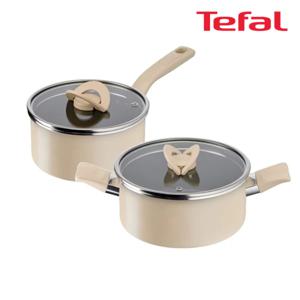 팬&냄비 인덕션 블라썸 베이지 2종세트 (편수냄비 18cm + 양수냄비 20cm)