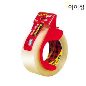 3M 포장용 박스테이프 3615R 디스펜서 세트 투명 (48mmx100m)