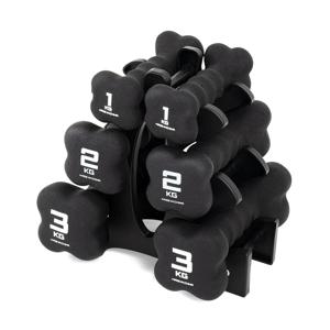 네오프렌 아령 덤벨 12kg 세트 1kg 2kg 3kg 거치대 포함