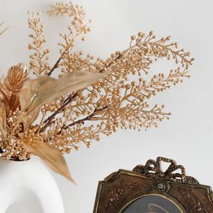 [5% 쿠폰!] 골드 베리 스프레이 생화같은 인테리어 조화 가지 장식