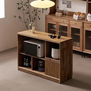 헤이즐 1200~1600 원목 반타원 아일랜드 식탁 테이블 전자렌지 밥솥 홈바 수납장 5종