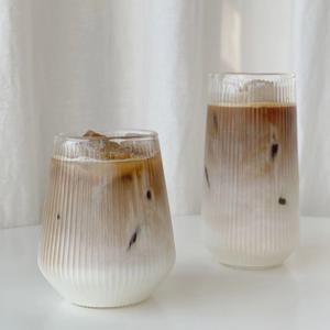 홈카페 클램 아이스커피잔 내열 유리컵 - 470ml
