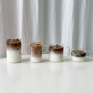 홈카페 퓨어 손잡이 아이스아메리카노잔 내열 유리컵 500ml