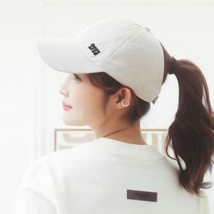 포니테일 여자 연예인 깊은 볼캡 런닝 헬스 모자