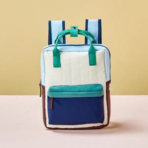 마이 퀼팅 백팩 베이지 블루