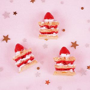 딸기 밀푀유 파츠 1p 미니어처 딸기케이크 모형 인테리어 장식 미니 소품