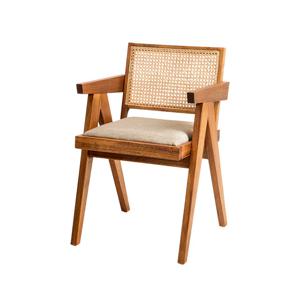 리젠우드H 씨루이 원목 패브릭 라탄 암체어 (착불)