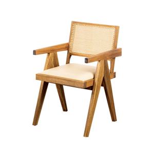 리젠우드H 씨루이 원목 PU 라탄 암체어 (착불)