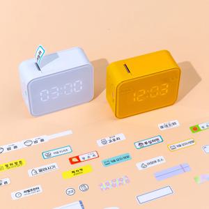 단순생활X프린텍 똑딱 시계 라벨프린터 네임스티커 LPC74