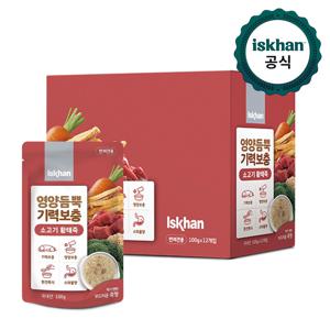 강아지 영양듬뿍 기력보충 소고기 황태죽 100g x12개(1박스)