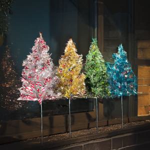 크리스마스 미니 트리 태양광 조명 태양열 LED 야외 정원등 화단 인테리어 4colors