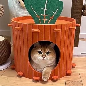 고양이 당근 펠트 조립형 하우스 길고양이집 길냥이 실내 실외하우스