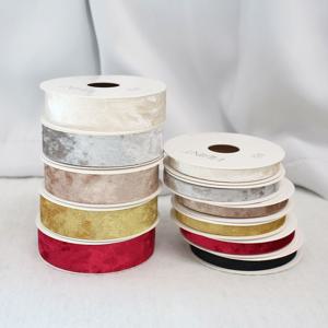 고급 벨벳 아이스 양면 리본 25mm x 5m 1롤 크리스마스 선물포장 겨울 트리장식