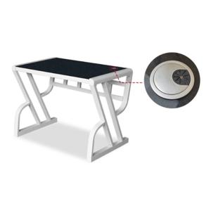 블랙강화 유리상판 화이트 프레임 게이밍데스크 1000