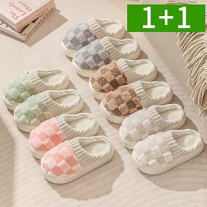 1+1 털 슬리퍼 실내화 겨울 남성 여성 거실화