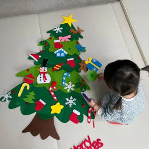 X-mas 크리스마스 펠트 벽트리 만들기 세트 105cm