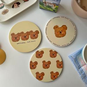 언해피 곰돌이 냄비받침 3type 귀여운 소품 플레이팅