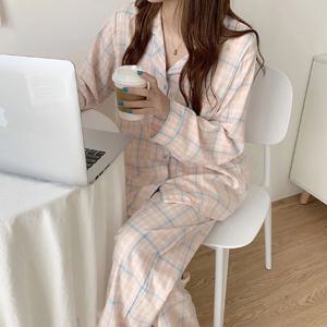 체크 잠옷세트 긴팔 파자마 홈웨어 사계절잠옷 잠옷선물 6종