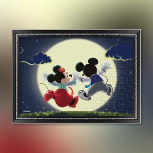 한국 미키 미니 보름달 직소 퍼즐+액자 세트 500피스