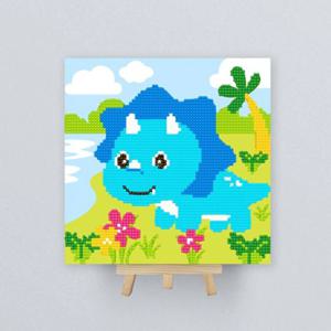 보석십자수 명화 풍경 공룡 트리케라톱스 20x20