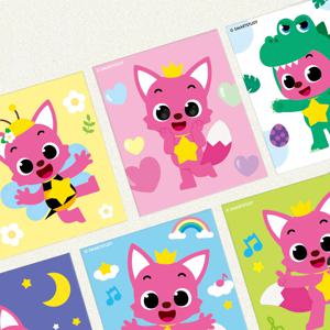 DIY 보석십자수 데코스티커 핑크퐁 시리즈 9.5x11