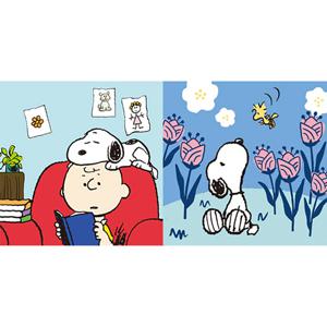 보석십자수 캔버스형 피너츠 2종세트 찰리브라운독서+스누피꽃향기 25x25