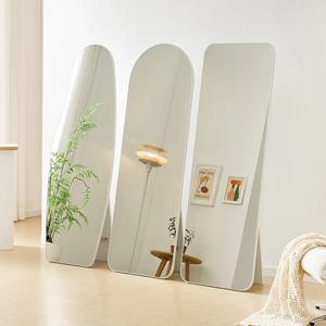 알로 노프레임 웨이브 아치형 스탠드 전신거울 사각