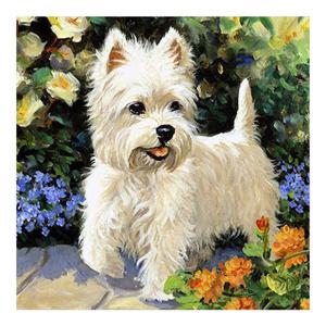 보석십자수 패브릭형 숲속 강아지 40x40