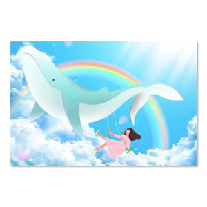 보석십자수 패브릭형 풍경 고래와 소녀 60x40