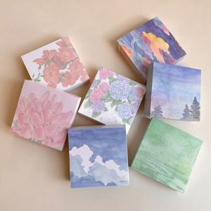 감성 떡메모지 수채화 일러스트 다꾸 정사각 메모패드