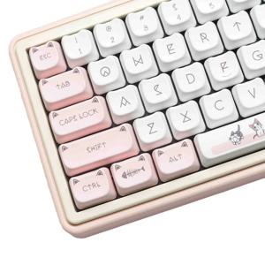 핑크캣 키캡 PBT MAO 프로파일 고양이모양 키캡 귀여운 캐릭터키캡 핑크색